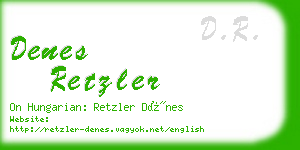 denes retzler business card